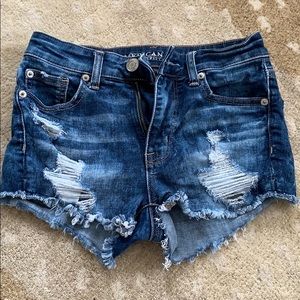 American eagle ripped jean shorts